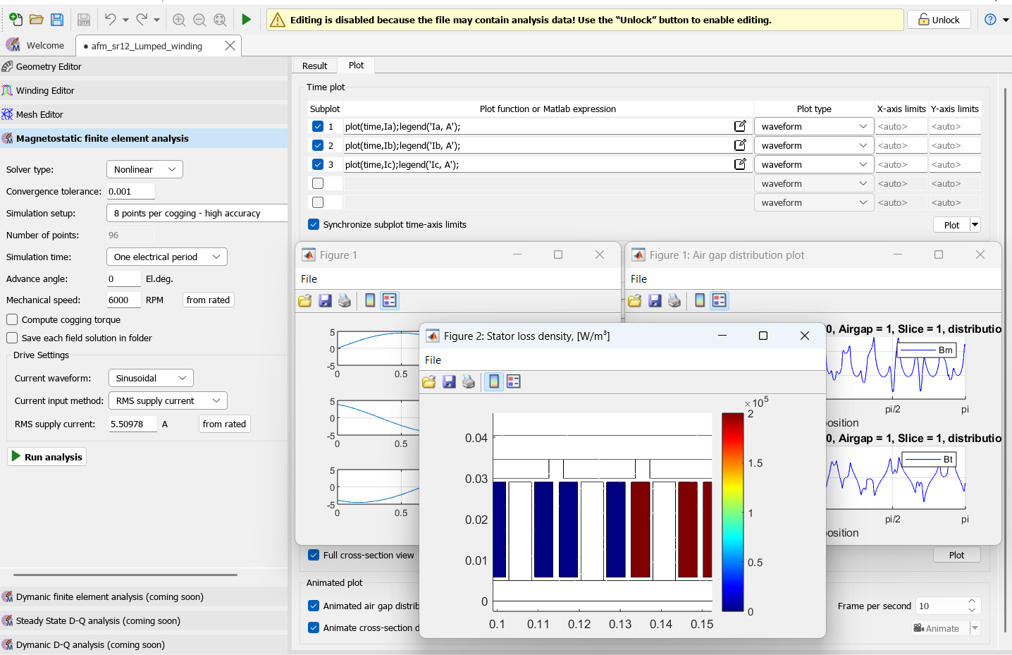Magnetostatic FEA. Plots